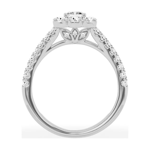 Unique Moments 1.50 ct Lab-Grown Radiant Split Shank Halo Diamond Engagement Ring 14K White Gold