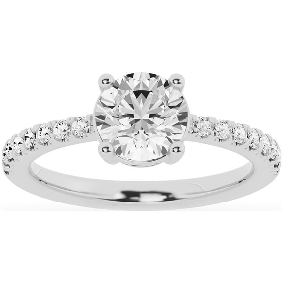 Unique Moments 1.50 ct Lab Grown Round Cut Diamond Engagement Solitaire Ring 10K White Gold