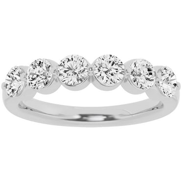 Unique Moments 1.50 ct Lab Grown Round Cut Diamond Wedding Band 10K White Gold