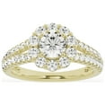 thumbnail image 1 of Unique Moments 1.50 ct Lab-Grown Round Split Shank Halo Diamond Engagement Ring 14K Yellow Gold, 1 of 7