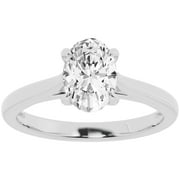 Unique Moments 1.50 ct Solitaire 4-Prong Lab Grown Oval-Cut Diamond Engagement Ring 14K White Gold