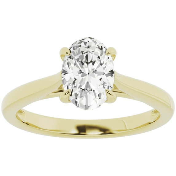 Unique Moments 1.50 ct Solitaire 4-Prong Lab Grown Oval-Cut Diamond Engagement Ring 14K Yellow Gold