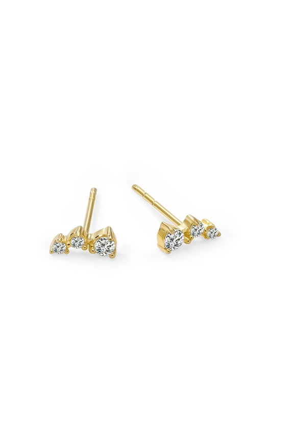 Unique Moments 1/8 ctw Lab Grown Diamond Stud Earrings for Women|Gold Plated Sterling Silver Jewelry | Gift for Women Men