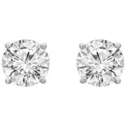 UNIQUE DESIGNS INC. Unique Moments 1 Carat Round Cut Diamond Stud Earrings 14K White Gold