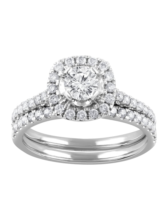 1 Ct Lab Grown Diamond Wedding Bridal Set in 10K White Gold for Women (J, SI-I1)
