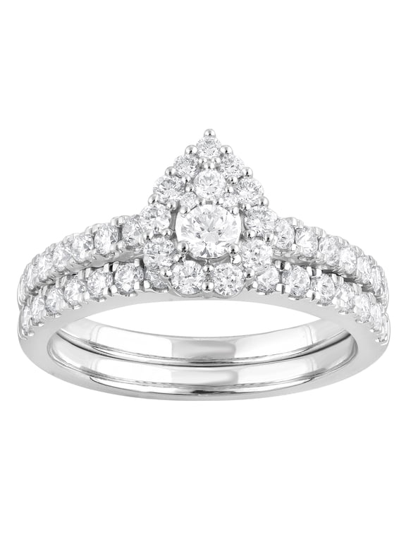 1 Ct Lab Grown Diamond Wedding Bridal Set in 10K White Gold for Women (J, SI-I1)