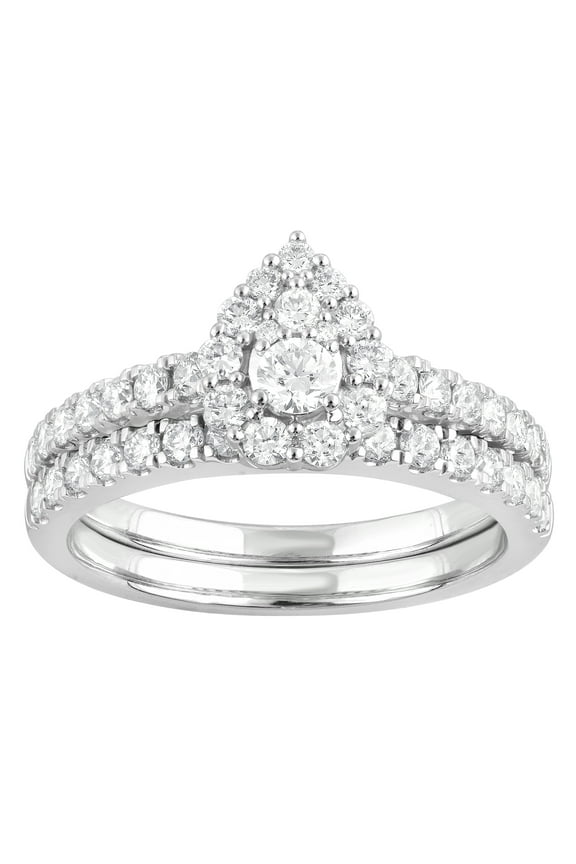 1 Ct Lab Grown Diamond Wedding Bridal Set in 10K White Gold for Women (J, SI-I1)