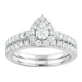 thumbnail image 1 of Unique Moments 1 Ct Round Cut Lab Grown Diamond Wedding Bridal Set in 10K White Gold for Women (J, SI-I1), 1 of 15