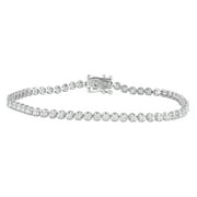 UNIQUE MOMENTS 1 Ct Round Lab Grown Diamond Bracelet in Silver for Women (J-SI-I1)