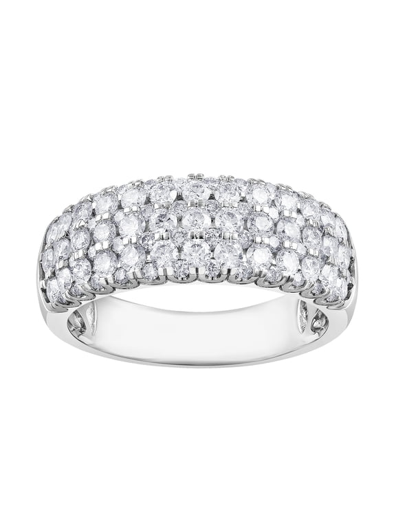 1 Ct Round Lab Grown Diamond Cluster Engagement Ring in Sterling Silver (H-I, SI-I1)