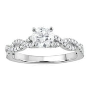 UNIQUE MOMENTS 1 Ct Round Lab Grown Diamond Engagement Ring in 10K White Gold (J, SI-I1)
