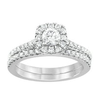 Unique Moments 1 Ctw Lab Grown Diamond Cushion Bridal Set in 10K White Gold