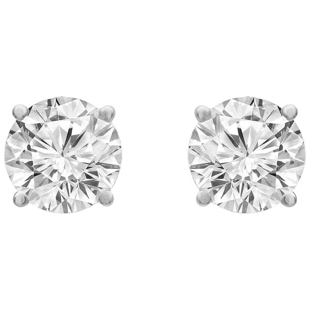 Unique Moments 1 carat Lab Grown Diamond Stud Earrings in 14K White