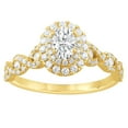 thumbnail image 1 of Unique Moments 1 ct Lab Grown Diamond Double Halo Oval Engagement Ring in 10K Yellow Gold, 1 of 5
