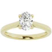 UNIQUE DESIGNS INC. Unique Moments 1 ct Solitaire 4-Prong Lab Grown Oval-Cut Diamond Engagement Ring 14K Yellow Gold