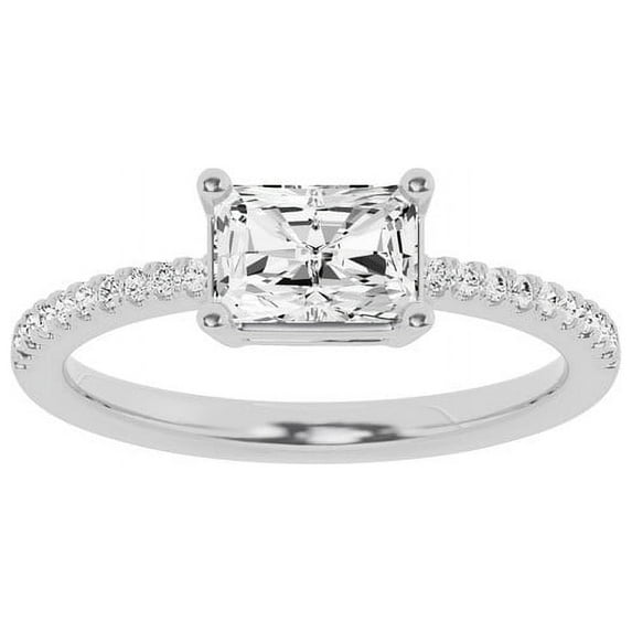 Unique Moments 1 cttw Lab Grown Radiant Cut Diamond Engagement Solitaire Ring 14K White Gold
