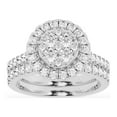 thumbnail image 1 of Unique Moments 10K White Gold 1.50 CT Round Lab-grown Diamond Double Halo Bridal Ring Set, 1 of 7
