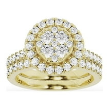ARAIYA FINE JEWELRY 10K Yellow Gold Lab Grown Diamond Halo Band Ring (3 ...
