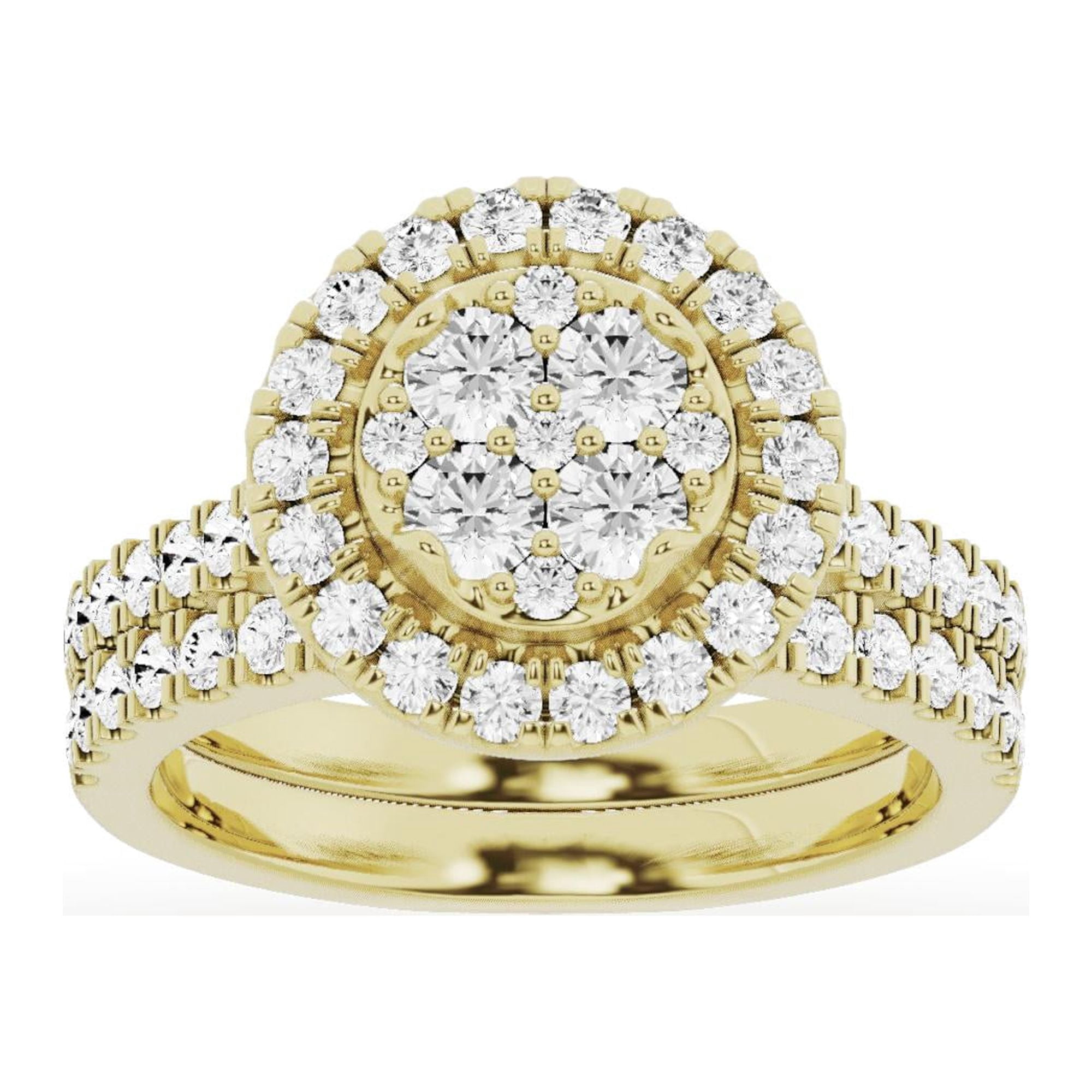Unique Moments 14K Yellow Gold 1.50 CT Round Lab-grown Diamond Double Unique Moments 14K Yellow Gold 1.50 CT Round Lab-grown Diamond Double