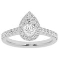 Unique Moments 1ct Lab Grown Halo Pear Shape Diamond Engagement Ring