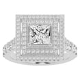 thumbnail image 1 of Unique Moments 2.00 Ct Lab Grown Split Shank Princess Diamond Halo Engagement Ring 10K White Gold, 1 of 7