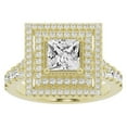thumbnail image 1 of Unique Moments 2.00 Ct Lab Grown Split Shank Princess Diamond Halo Engagement Ring 10K Yellow Gold, 1 of 7