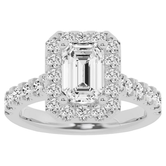Unique Moments 2.5 ct Lab Grown Halo Radiant Shape Diamond Engagement Ring 10K White Gold