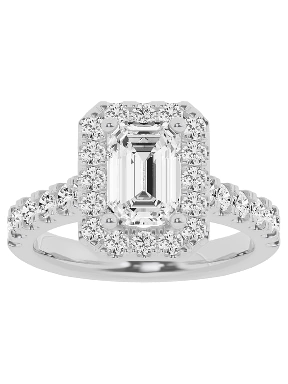 Unique Moments 2.5 ct Lab Grown Halo Radiant Shape Diamond Engagement Ring 10K White Gold