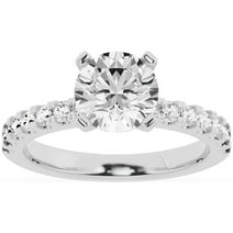 2.52 CT 14K Round Brilliant Diamonds Solitaire with Accents Ring ...
