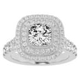 thumbnail image 1 of Unique Moments 2.50 Ct Lab Grown Split Shank Cushion Halo Diamond Engagement Ring 10K White Gold, 1 of 7