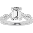 thumbnail image 1 of Unique Moments 2.50 ct Lab Grown Emerald Diamond Infinity Solitaire Engagement Ring 10K White Gold, 1 of 6