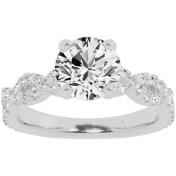 Unique Moments 2.5ct Lab Grown Diamond Infinity Solitaire Engagement Ring 10K White Gold