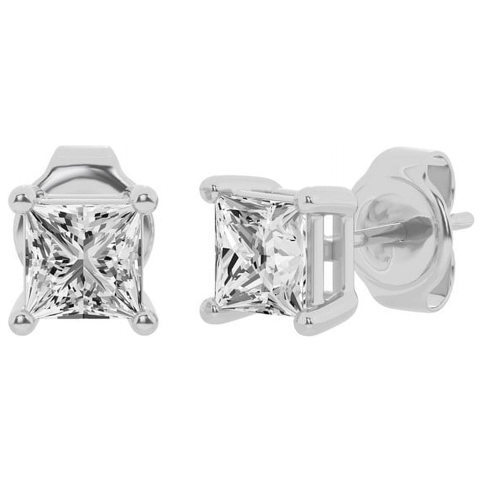 Unique Moments 2 Carat Lab Grown Princess Cut Diamond Stud Earrings for