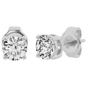 UNIQUE DESIGNS INC. Unique Moments 2 Carat Lab Grown Round Cut Diamond Stud Earrings for Women 14K White Gold