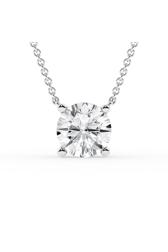 Unique Moments 2 Carat Round Lab Grown Solitaire Diamond Pendant for Women in Sterling Silver (G,SI)