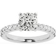 thumbnail image 1 of Unique Moments 2 Ct Diamond Solitaire With Accents Cushion Engagement Ring 10k White Gold, 1 of 6
