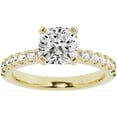 thumbnail image 1 of Unique Moments 2 Ct Diamond Solitaire With Accents Cushion Engagement Ring 14K Yellow Gold, 1 of 6