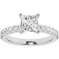 thumbnail image 1 of Unique Moments 2 Ct Diamond Solitaire With Accents Princess Engagement Ring 14K White Gold, 1 of 6