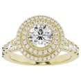thumbnail image 1 of Unique Moments 2 Ct Lab Grown Split Shank Round Halo Diamond Engagement Ring 10K Yellow Gold, 1 of 6
