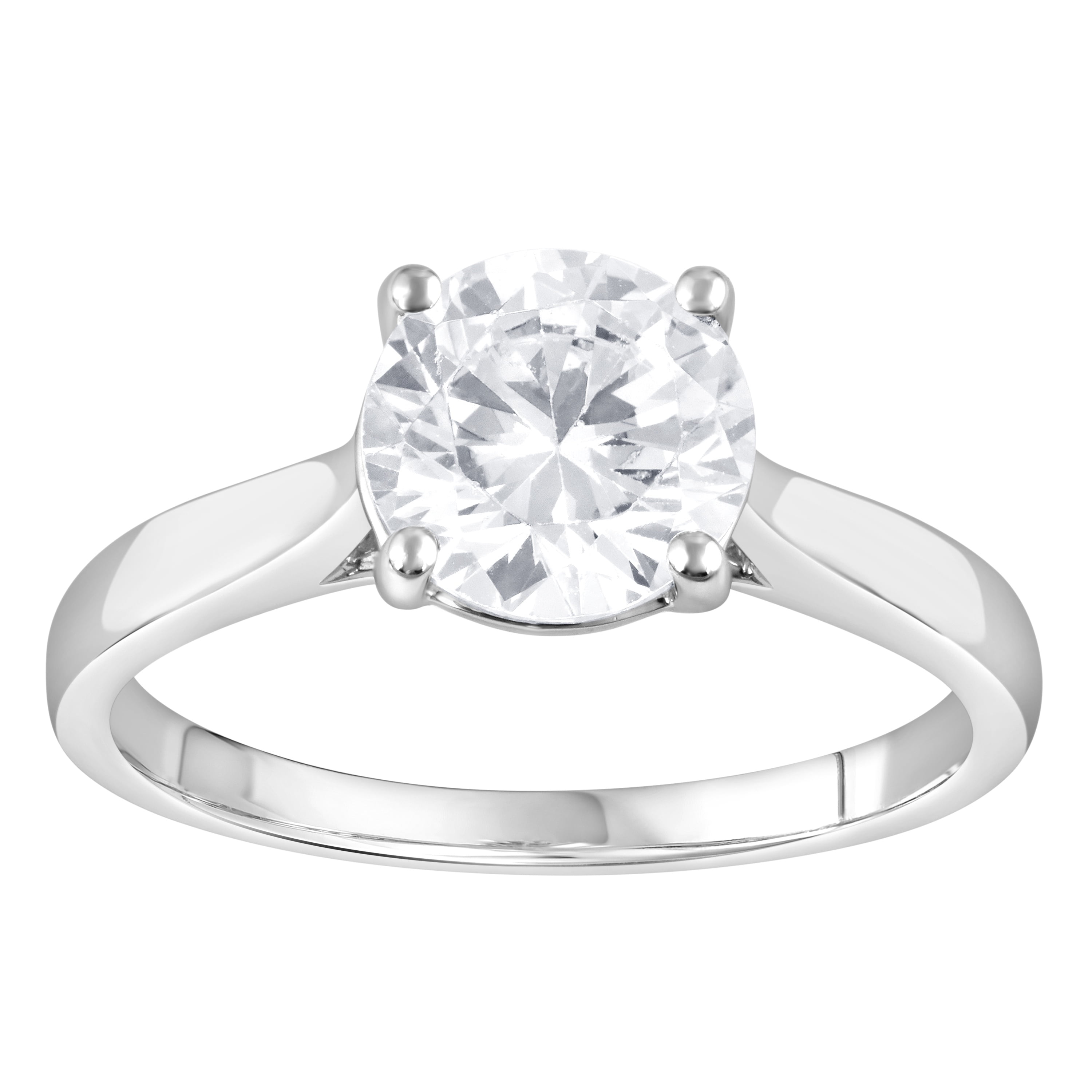 Unique Moments 2.00 Ct Round Lab Grown Diamond Ring in 10K White Gold for Women (HI-SI/I1 )