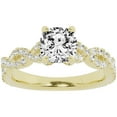 thumbnail image 1 of Unique Moments 2 ct Lab Grown Cushion Diamond Infinity Solitaire Engagement Ring 10K Yellow Gold, 1 of 6