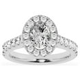 thumbnail image 1 of Unique Moments 2 ct Lab Grown Diamond Halo Oval Engagement Ring 14K White Gold, 1 of 7