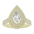 thumbnail image 1 of Unique Moments 2 ct Lab-Grown Pear Split Shank Double Halo Diamond Engagement Ring 10K Yellow Gold, 1 of 6