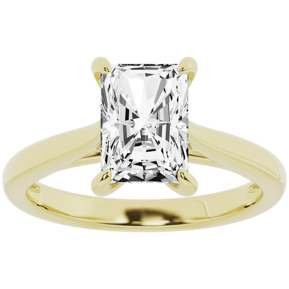 Unique Moments 2 ct Radiant Cut Lab Grown Diamond Engagement Ring 14K Yellow Gold