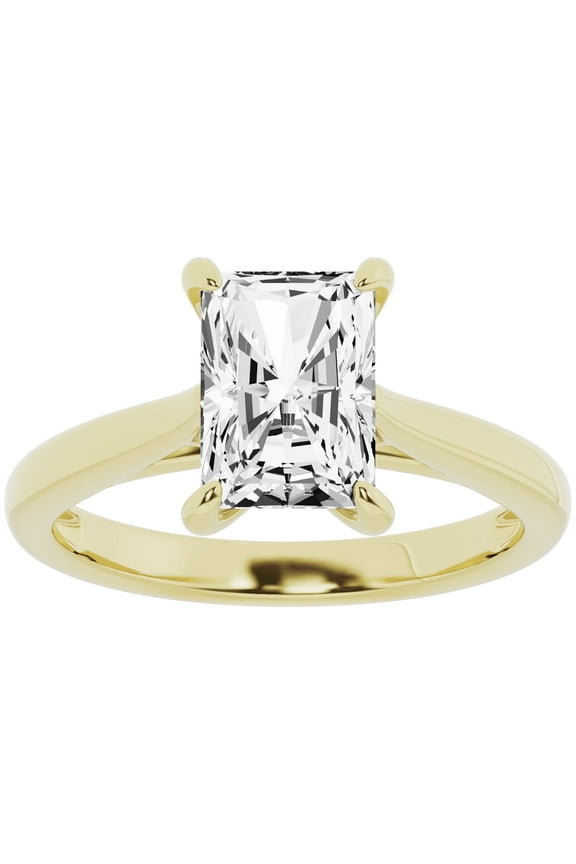 Unique Moments 2 ct Radiant Cut Lab Grown Diamond Engagement Ring 14K Yellow Gold