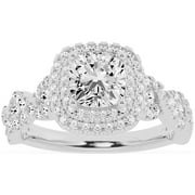 UNIQUE DESIGNS INC. Unique Moments 2ct Lab Grown Cushion Cut Diamond Engagement Ring 10K White Gold