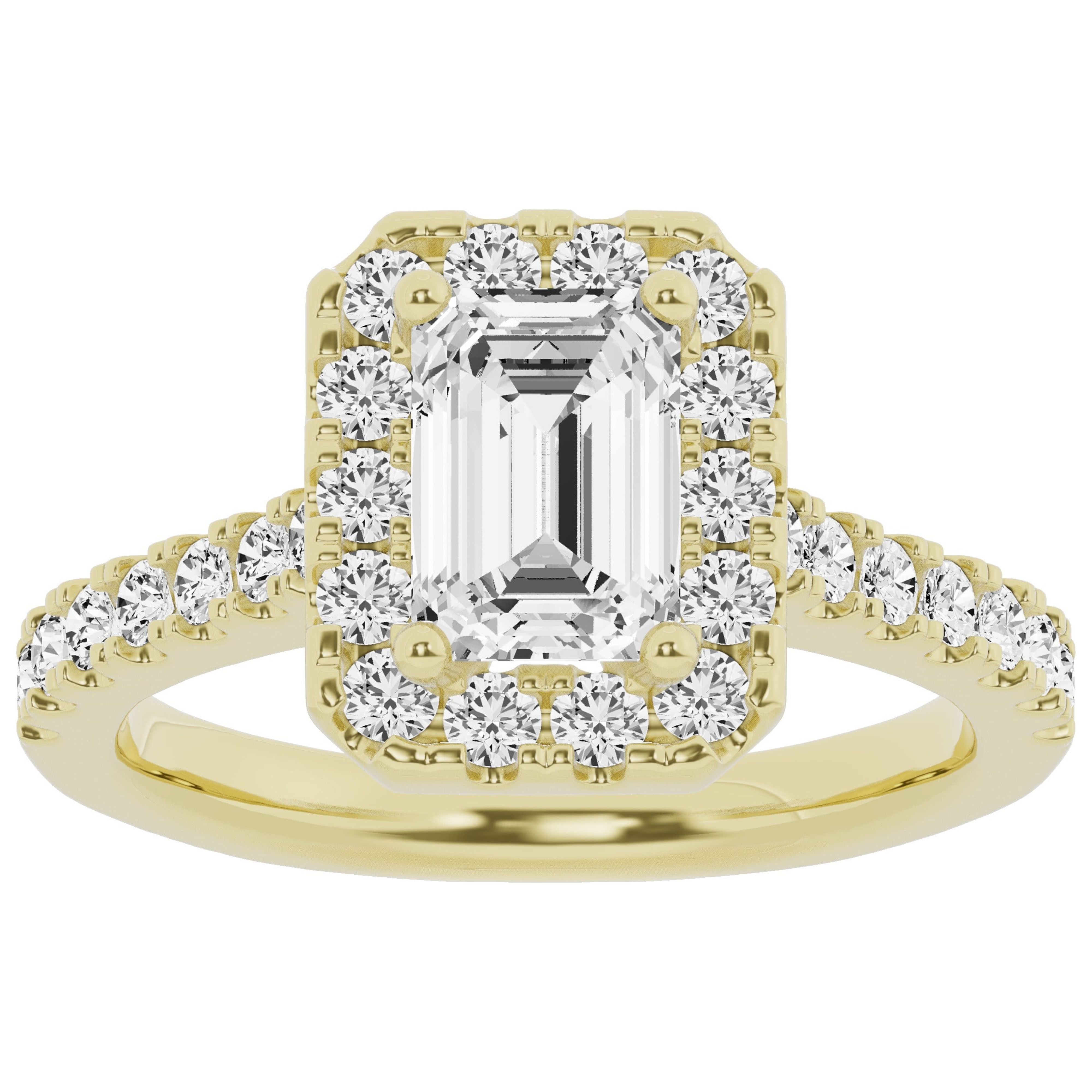 Unique Moments 2ct Lab Grown Halo Radiant Shape Diamond Engagement Ring ...