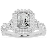 UNIQUE DESIGNS INC. Unique Moments 2ct Lab Grown Radiant Cut Diamond Engagement Ring 10K White Gold