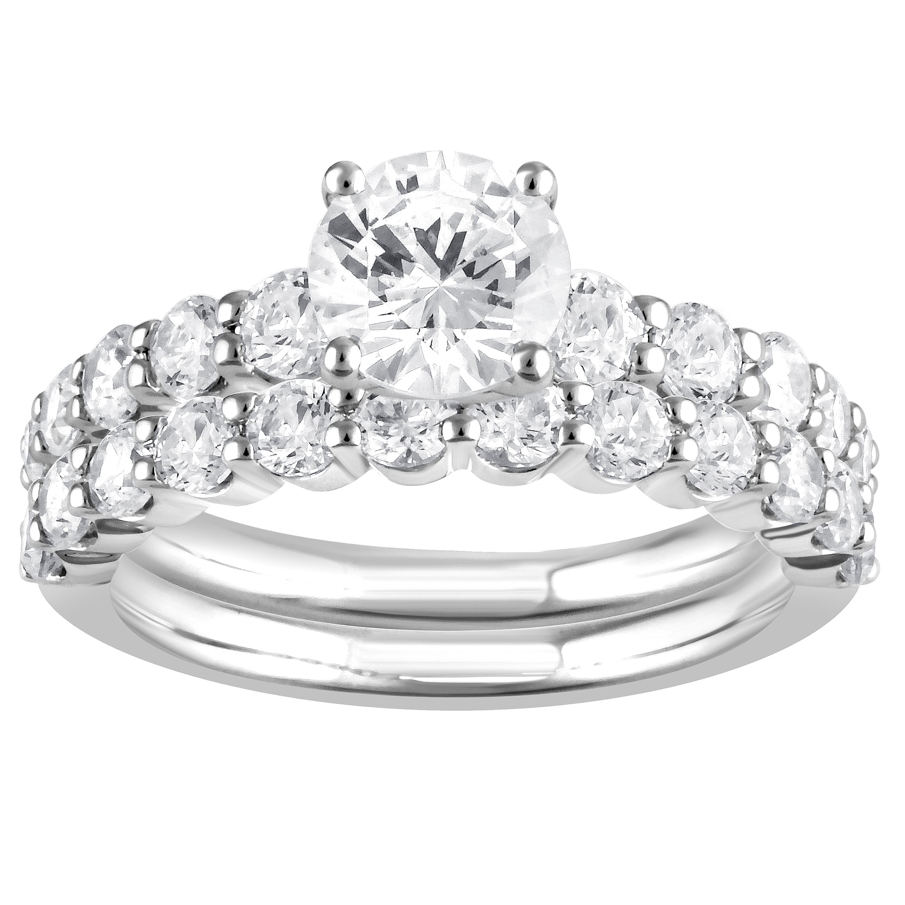 Unique Moments 3.00 Ct Round Lab Grown Diamond Engagement Ring in 10K for Women (HI-SI/I1) for Women