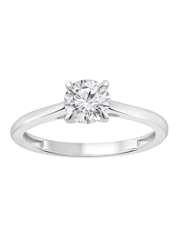 3/4 Ct Lab Grown Diamond Solitaire Engagement Ring 10K White Gold for Women (J, SI-I1)